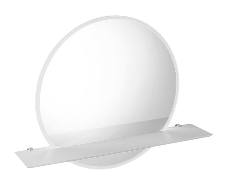 VISO lustro z podświetleniem LED, okrągłe, średnica 70cm, półką Rockstone, biały mat