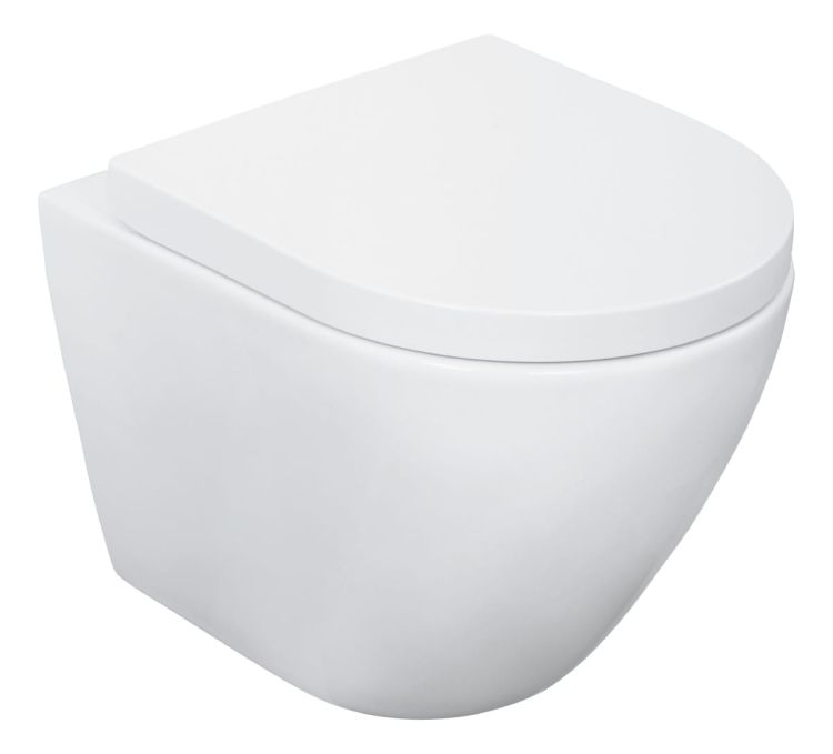 Miska WC bezkołnierzowa wisząca 36x45 cm z deską wolnoopadającą Sanitop Ocura 04875 0