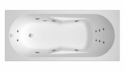 Wanna prostokątna 170x75 cm z hydromasażem Flow Riho Lazy B079004005 biały połysk