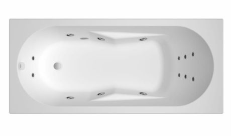 Przejdź do produktu Wanna prostokątna 170x75 cm z hydromasażem Flow Riho Lazy B079004005 biały połysk