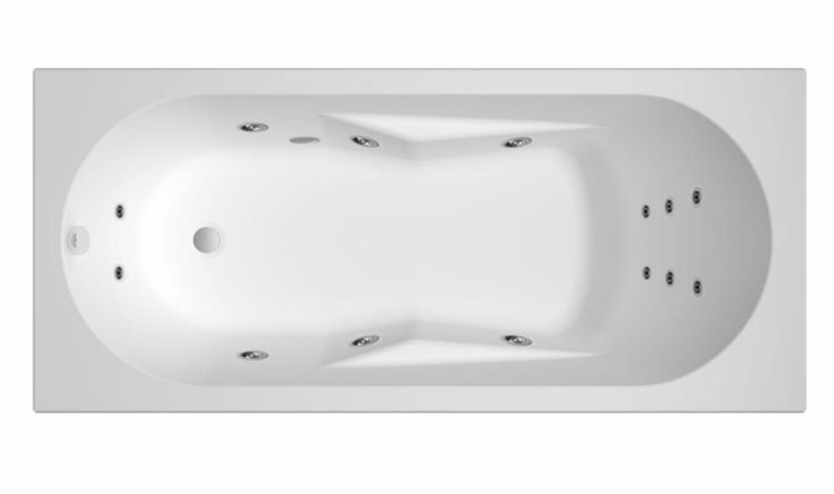 Wanna prostokątna 170x75 cm z hydromasażem Flow Riho Lazy B079004005 biały połysk
