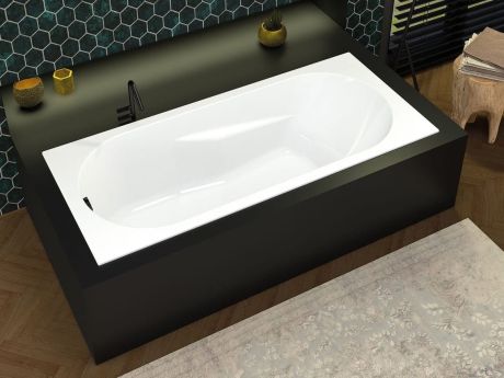 Przejdź do produktu Wanna narożna prostokątna 180x80 cm Riho Lazy B083001005 lewa biały połysk