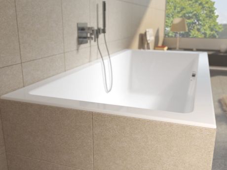 Przejdź do produktu Wanna prostokątna 190x90cm z cienkim rantem do zabudowy Riho Lugo B136001005 biały połysk