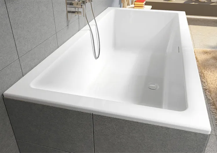 Wanna narożna prostokątna 160x70 cm do zabudowy Riho Rethink Cubic G001143120 biały połysk