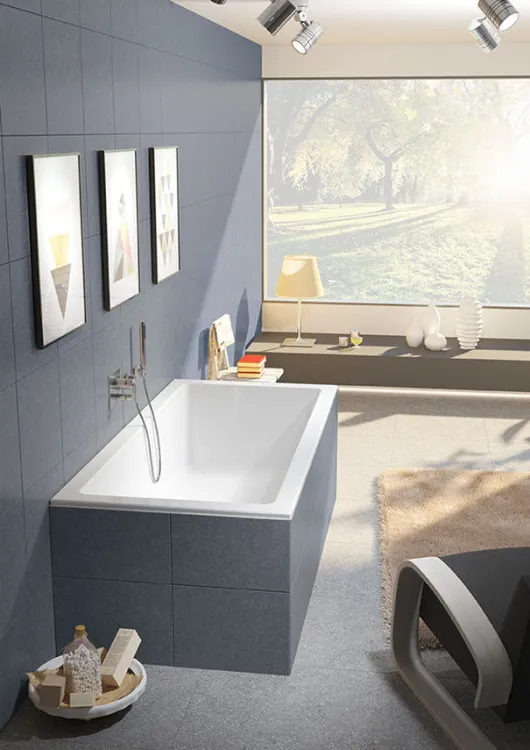 Wanna narożna prostokątna 170x75 cm do zabudowy Riho Rethink Cubic B105001005 biały połysk