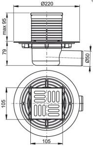 kratka ściekowa rys.tech.Alcaplast APV101