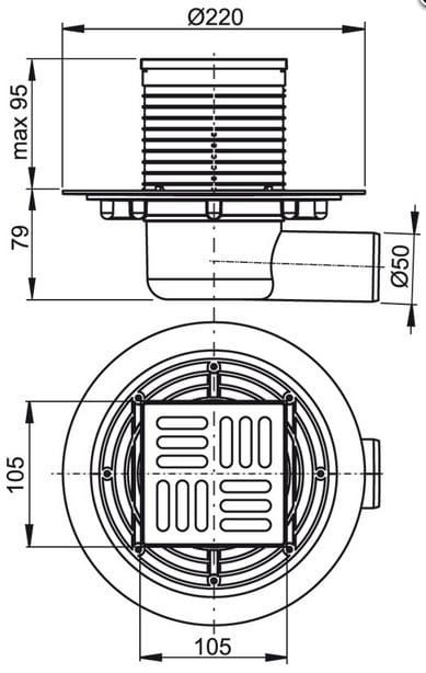 kratka ściekowa rys.tech.Alcaplast APV101