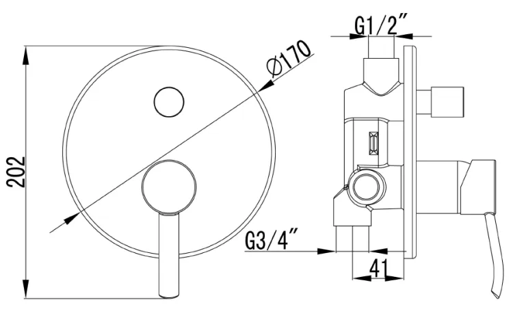 Bateria prysznicowa podtynkowa Sapho Luka LK42 chrom