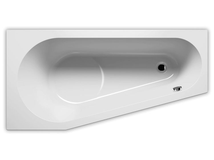 Wanna asymetryczna narożna 150x80 cm ze zintegrowaną obudową Riho Delta Plug&Play B066007005 prawa biały połysk