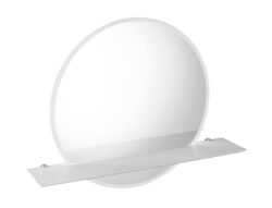 VISO lustro z podświetleniem LED, okrągłe, średnica 60cm, półką, biały mat