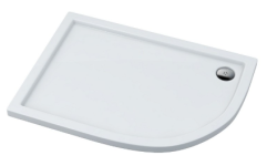 Brodzik półokrągły asymetryczny 80x100x5cm Schedpol Corrina 3.071 R55 lewy