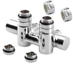 TWIN COMBI zestaw przyłączeniowy zespolony, lewy, rozstaw 50mm, chrom