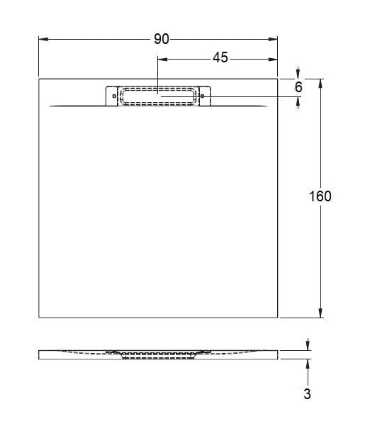 Brodzik prostokątny płaski 160x90 cm Riho Isola DR30