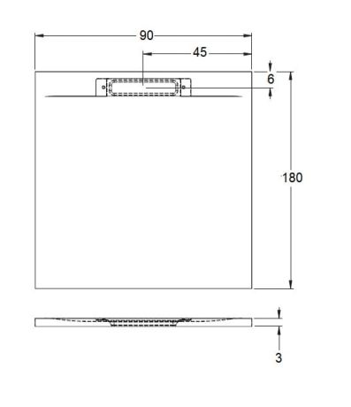 Przejdź do produktu Brodzik prostokątny płaski 180x90 cm Riho Isola D007021105 biały mat