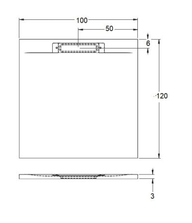 Przejdź do produktu Brodzik prostokątny płaski 100x120 cm Riho Isola D007025105 biały mat 