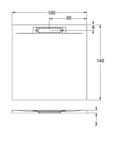 Przejdź do produktu Brodzik prostokątny płaski 100x140 cm Riho Isola D007027105 biały mat