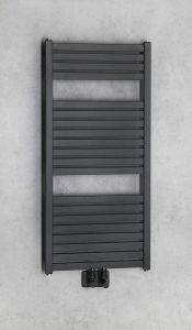 TONDI grzejnik łazienkowy 450x970 mm, podłączenie centralne, czarny mat