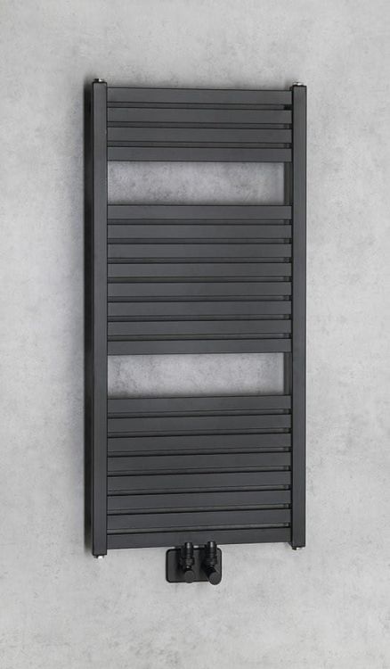 TONDI grzejnik łazienkowy 450x970 mm, podłączenie centralne, czarny mat