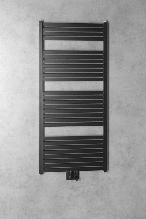 TONDI grzejnik łazienkowy 600x1330 mm, podłączenie centralne, czarny mat