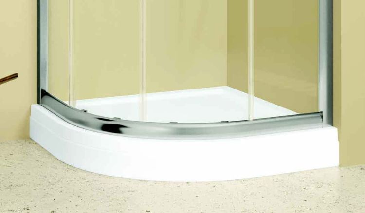 Brodzik półokrągły 100x14x100 cm z panelem Riho Davos D002020005 biały połysk