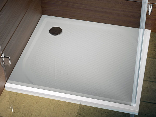 Brodzik marmurowy kwadratowy płaski 80x80x3cm Riho Kolping D004004005 biały