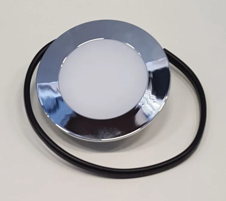 Lampa wpuszczana LED 3W, 4000K, 230V do szafki ZOJA (górny kabel 30cm)
