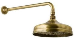 Deszczownica okrągła 20 cm Retro z ramieniem ściennym Giulini bronzo