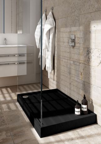 Przejdź do produktu Brodzik prostokątny 90x120x12cm Schedpol Competia New Black Stone