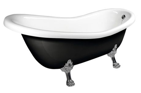 Przejdź do produktu RETRO wanna wolnostojąca 173x75x84cm, nogi chrom mat, czarno/biała