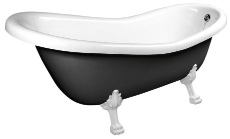 Przejdź do produktu RETRO wanna wolnostojąca 173x75x84cm, nogi białe, czarno/biała