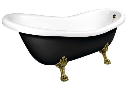 Przejdź do produktu RETRO wanna wolnostojąca 167,5x76x71cm, nogi brąz, czarno/biała