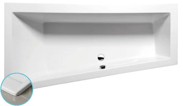 ANDRA L SLIM wanna asymetryczna 170x90x45cm, biała