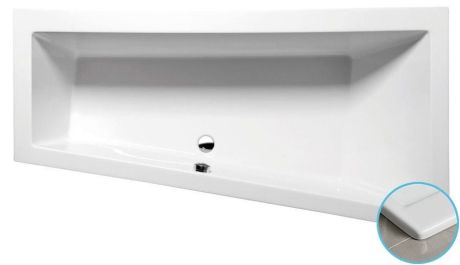 Przejdź do produktu ANDRA R SLIM wanna asymetryczna 170x90x45cm, biała