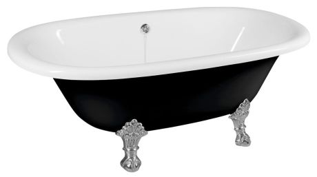 Przejdź do produktu REGATA wanna wolnostojąca 175x85x61cm, nogi chrom mat, czarno/biała