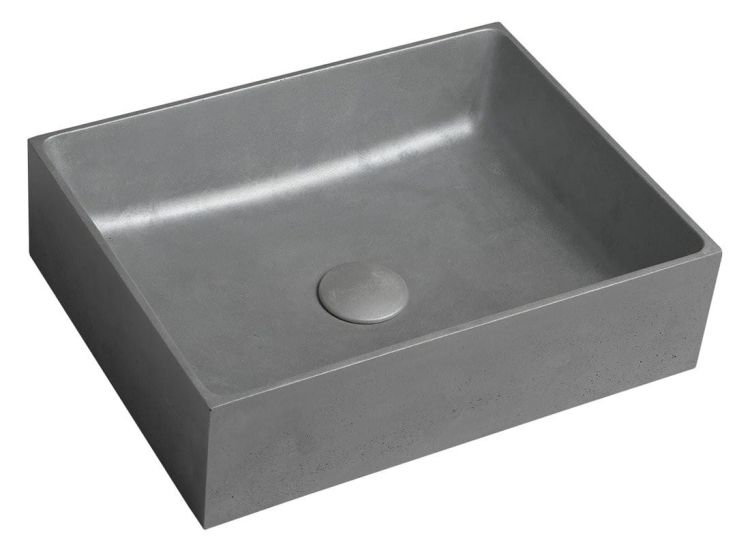 FORMIGO umywalka betonowa, 47,5x14x36,5 cm, srebro