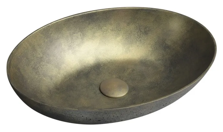 FORMIGO umywalka betonowa, 60x14,5x40 cm, złoto