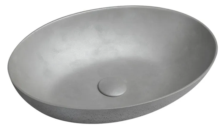 FORMIGO umywalka betonowa, 60x14,5x40 cm, srebro