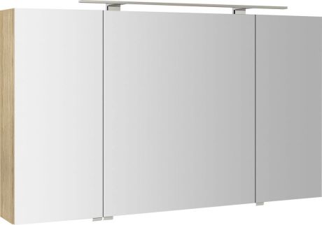 Przejdź do produktu RIWA szafka z lustrem, oświetlenie LED, 3 drzwiczki, 121x70x17cm, wiąz Bardini