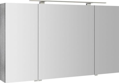 Przejdź do produktu RIWA szafka z lustrem, oświetlenie LED, 3 drzwiczki, 121x70x17cm, dąb srebrny