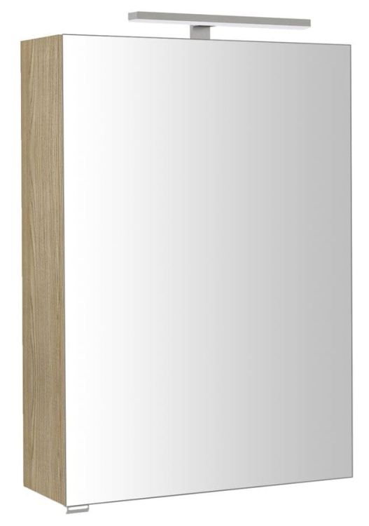 RIWA szafka z lustrem, oświetlenie LED, 50x70x17cm, wiąz Bardini