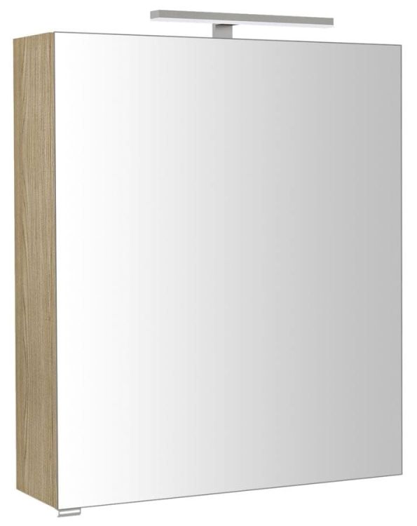 RIWA szafka z lustrem, oświetlenie LED, 60x70x17cm, wiąz Bardini