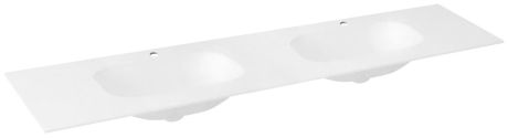 Przejdź do produktu TREOS umywalka podwójna 171,6x51,3 cm (75+20+75), Rockstone, biały mat