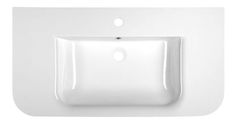 DORI umywalka ceramiczna 90x48 cm, z blatem, biała