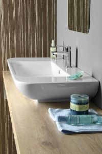 DORI umywalka ceramiczna 90x48 cm, z blatem, biała