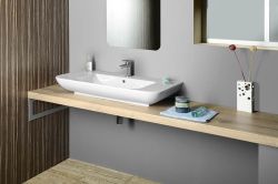 DORI umywalka ceramiczna 90x48 cm, z blatem, biała