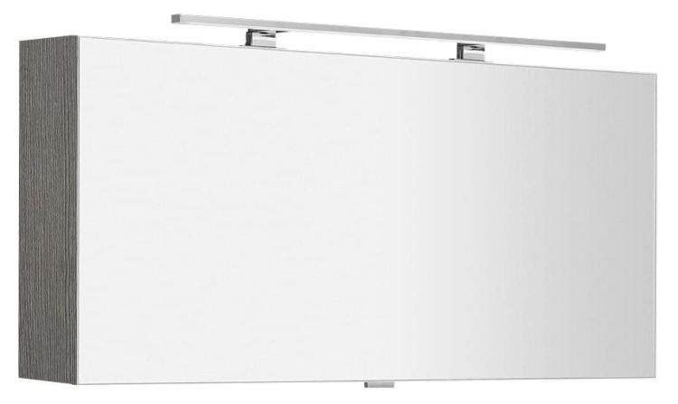 CLOE szafka z lustrem z oświetleniem LED, 120x50x18cm, dąb srebrny