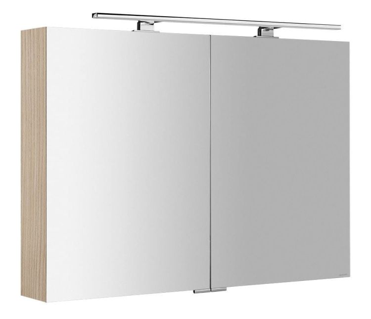 MIRRÓ szafka z lustrem z oświetleniem LED, 100x70x16cm, wiąz Bardini