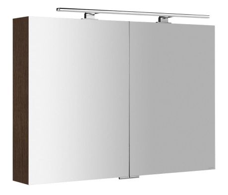 Przejdź do produktu MIRRÓ szafka z lustrem z oświetleniem LED, 100x70x16cm, sosna rustykalna