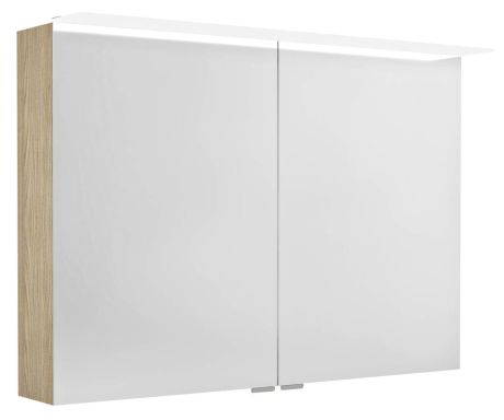 Przejdź do produktu LINEX szafka z lustrem, oświetlenie LED, 100x70x15cm, wiąz Bardini