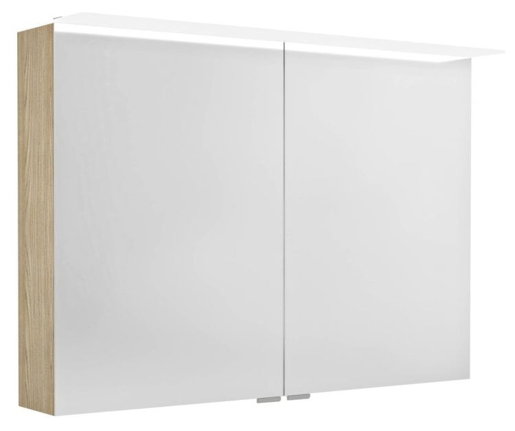 LINEX szafka z lustrem, oświetlenie LED, 100x70x15cm, wiąz Bardini
